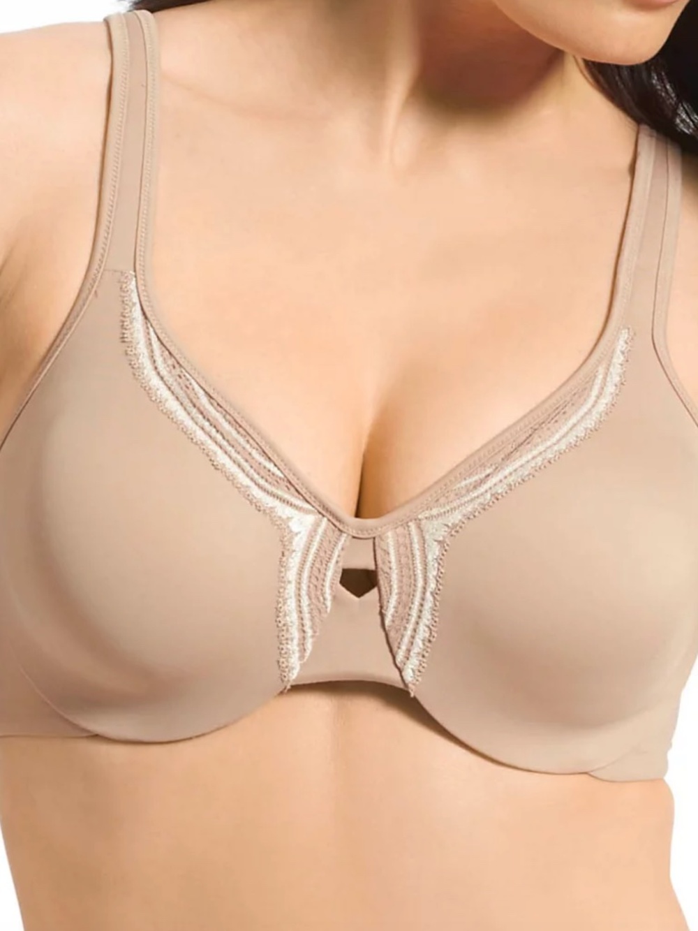 Olga Women's Butterfly Effect Minimizer Bra – Toasted Almond/Ivory – NWT